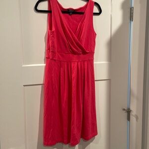 Lands' End Hot Pink Barbiecore summer dress small 6-8 Pima cotton blend EUC